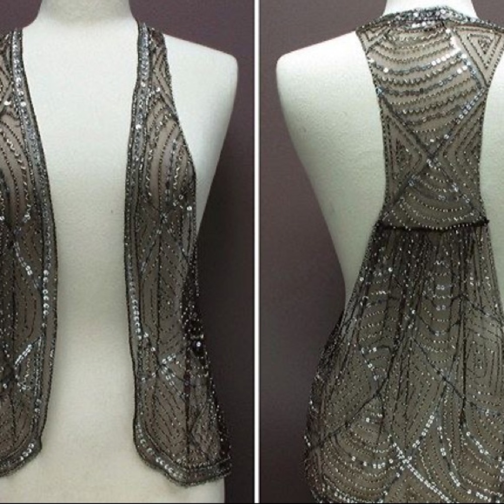 Moyna- Beaded Mesh Vest